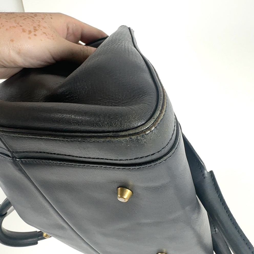 Chloe Paddington Black Leather Gold Accent Shoulder Bag