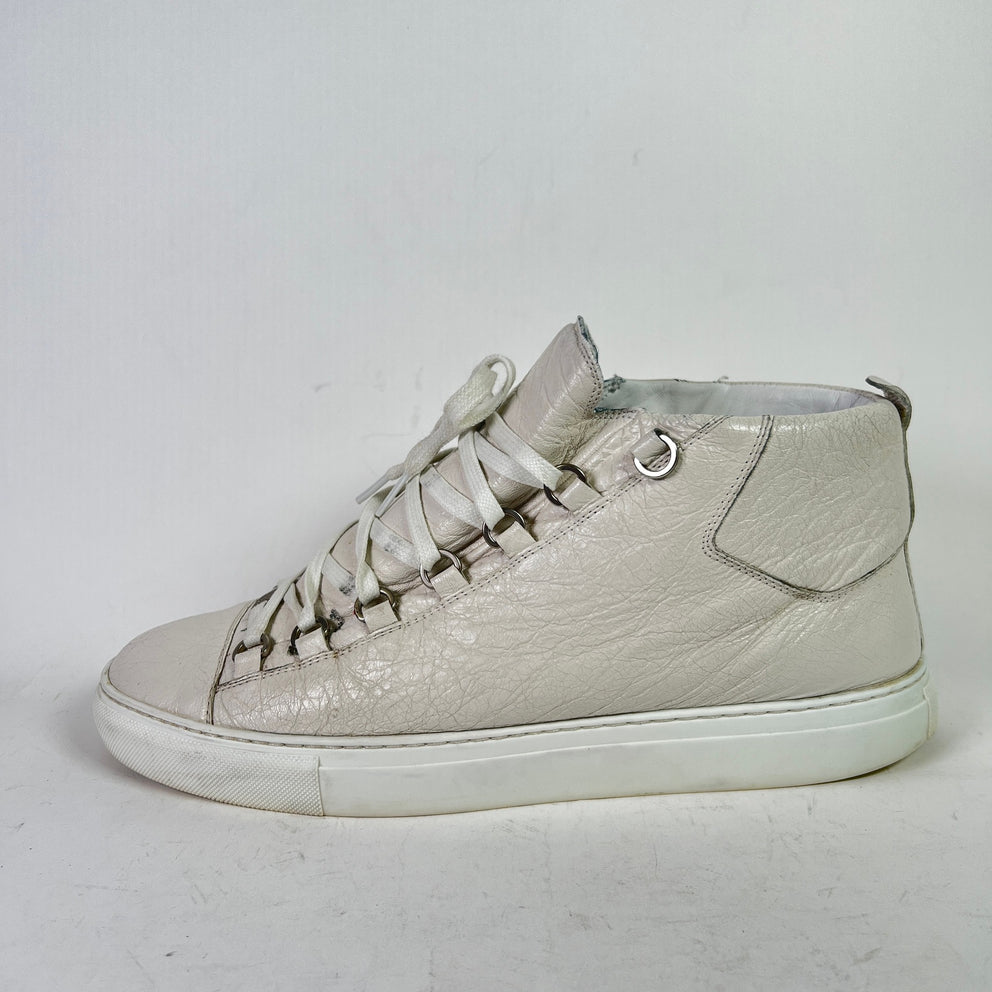 Balenciaga Cracked Leather Arena Sneakers