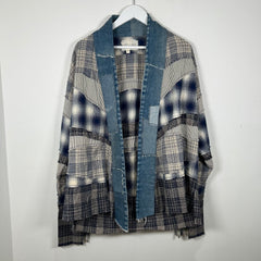 Greg Lauren Multi-Patchwork Kimono Jacket Size 3