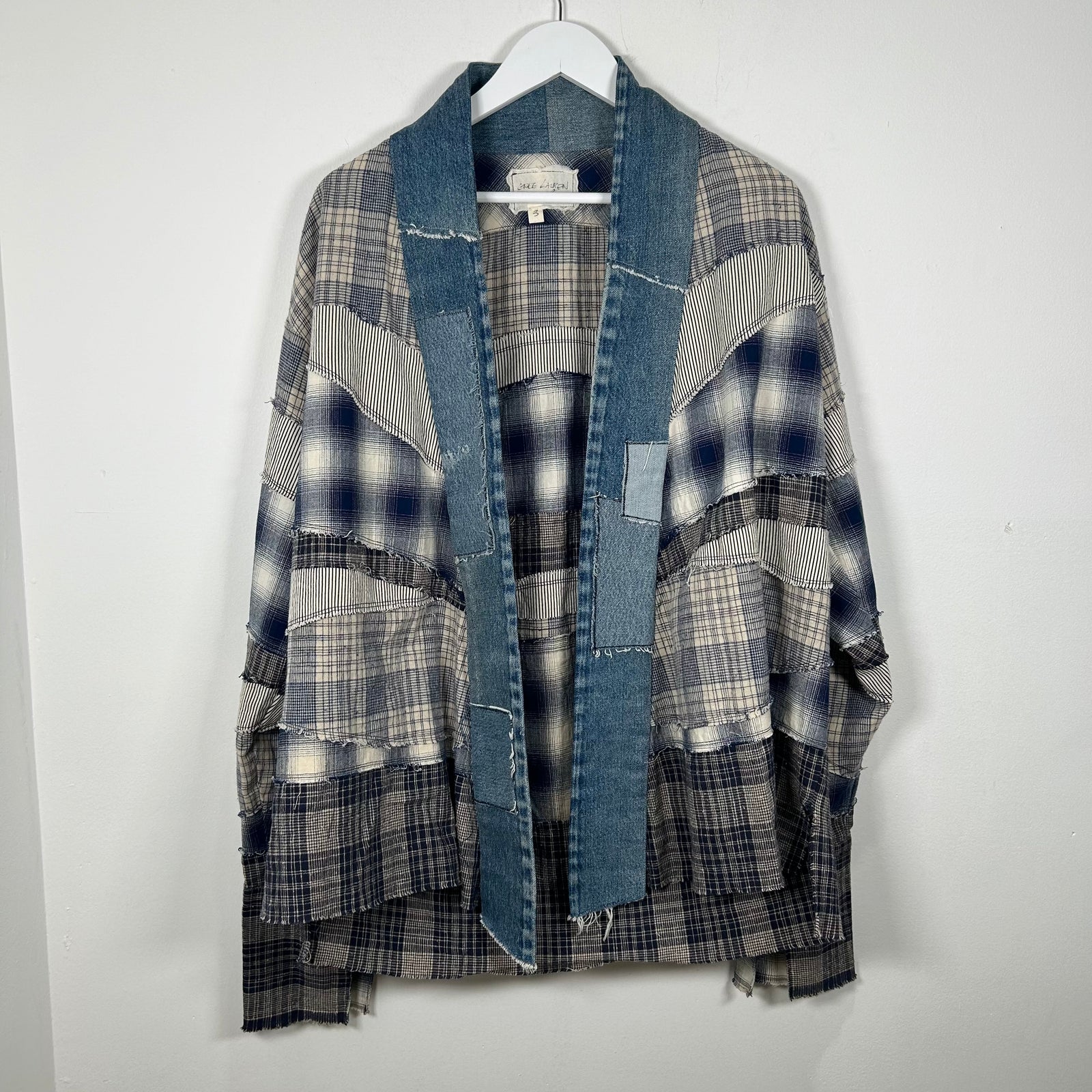 Greg Lauren Multi-Patchwork Kimono Jacket Size 3