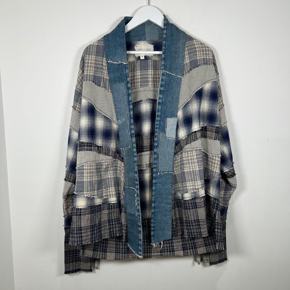 Greg Lauren Multi-Patchwork Kimono Jacket Size 3