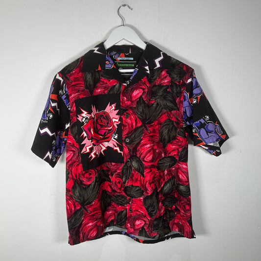 Prada Frankenstien Electric Hearts Camp Shirt Size S