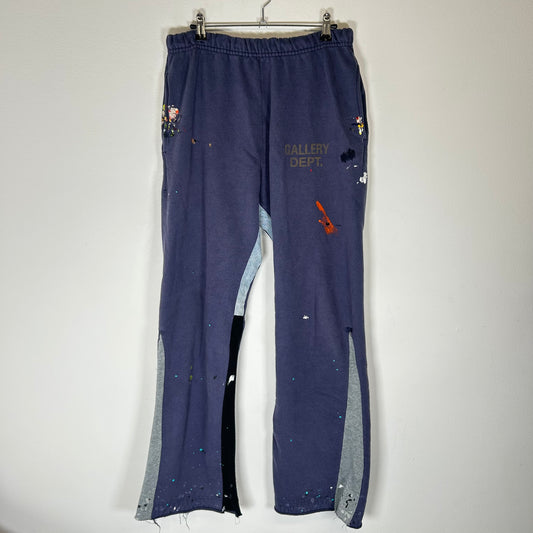Gallery Dept Navy Paint Splatter Flared Sweatpants Size M