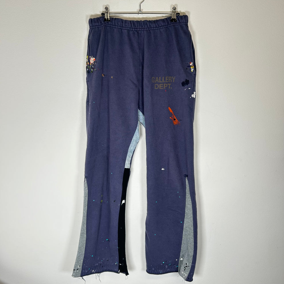 Gallery Dept Navy Paint Splatter Flared Sweatpants Size M