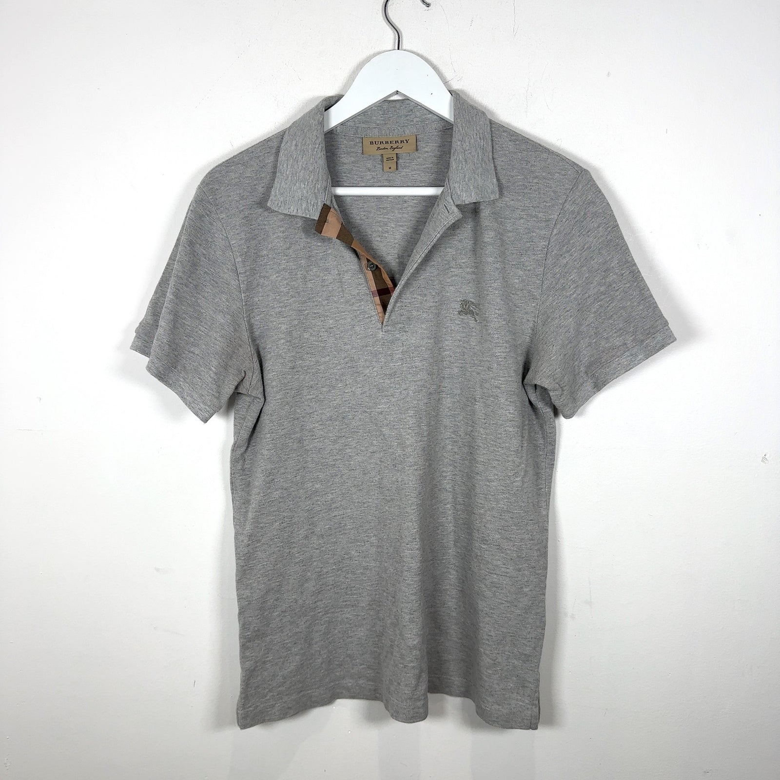Burberry 1/4 Button Grey Polo