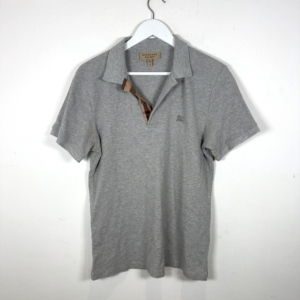 Burberry 1/4 Button Grey Polo