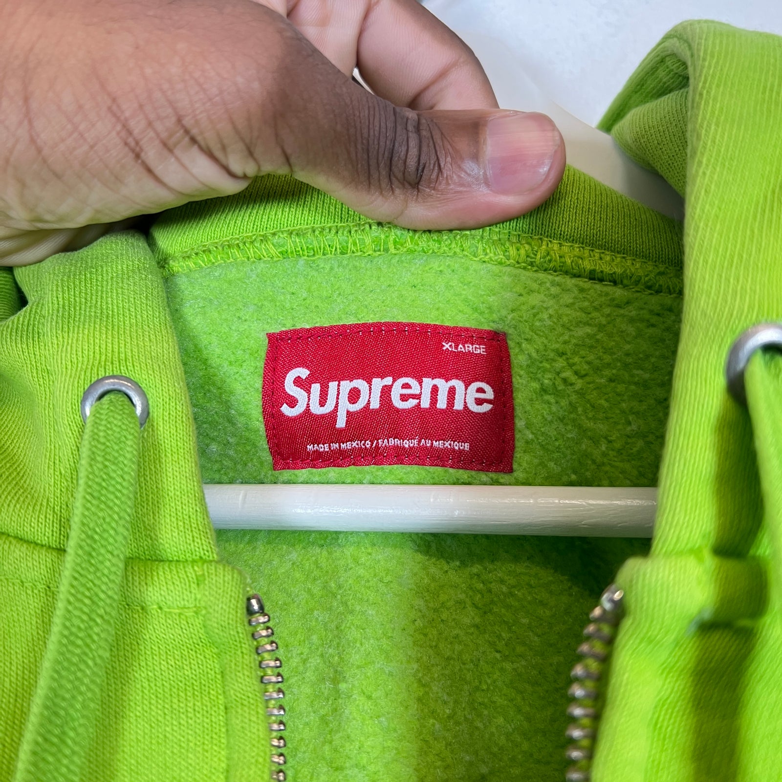 Supreme Lime Green Mini Bogo Zip-Up Hoodie Size XL