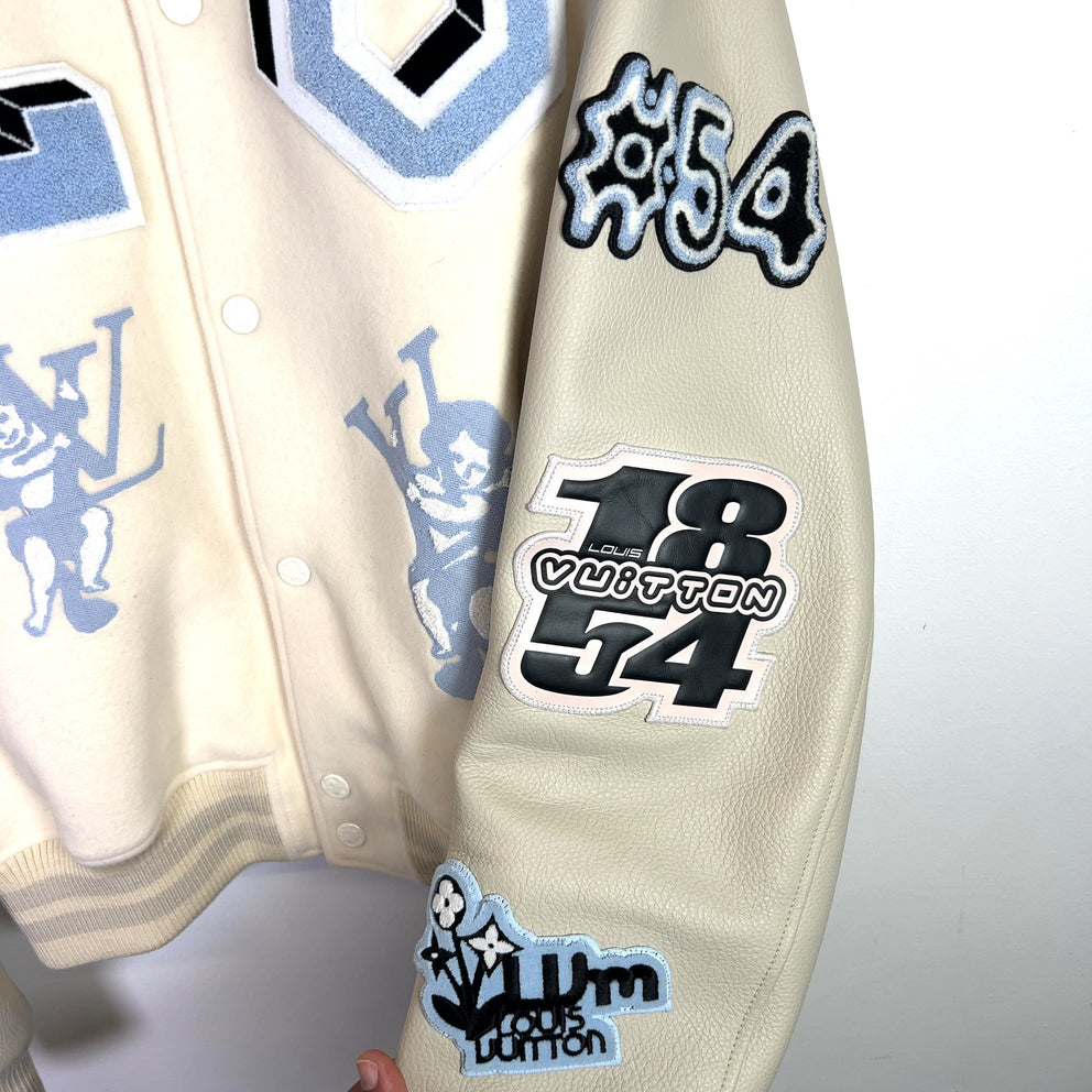 Louis Vuitton FW22 Patched 'Bugs Bunny' Varsity Jacket
