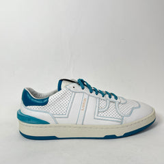 Lanvin White/Blue Clay Leather Low-Top Sneaker Size 45