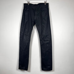 Rick Owens Drkshdw Black Waxed Detroit Cut Jeans Size 32