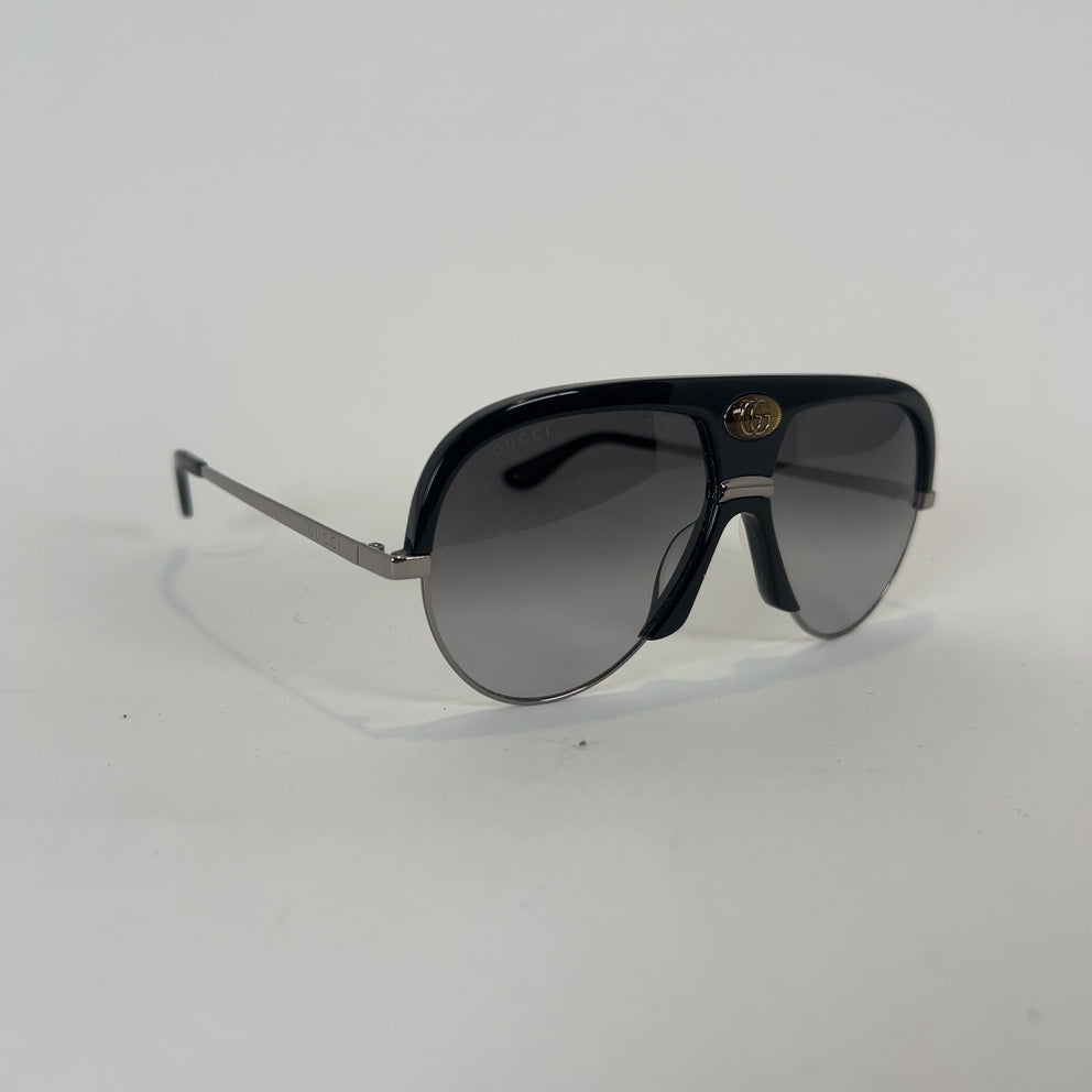 Gucci Gold 'GG' Stone Aviator Sunglasses