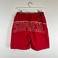 Supreme Red Arc Logo Swim Trunks Size M