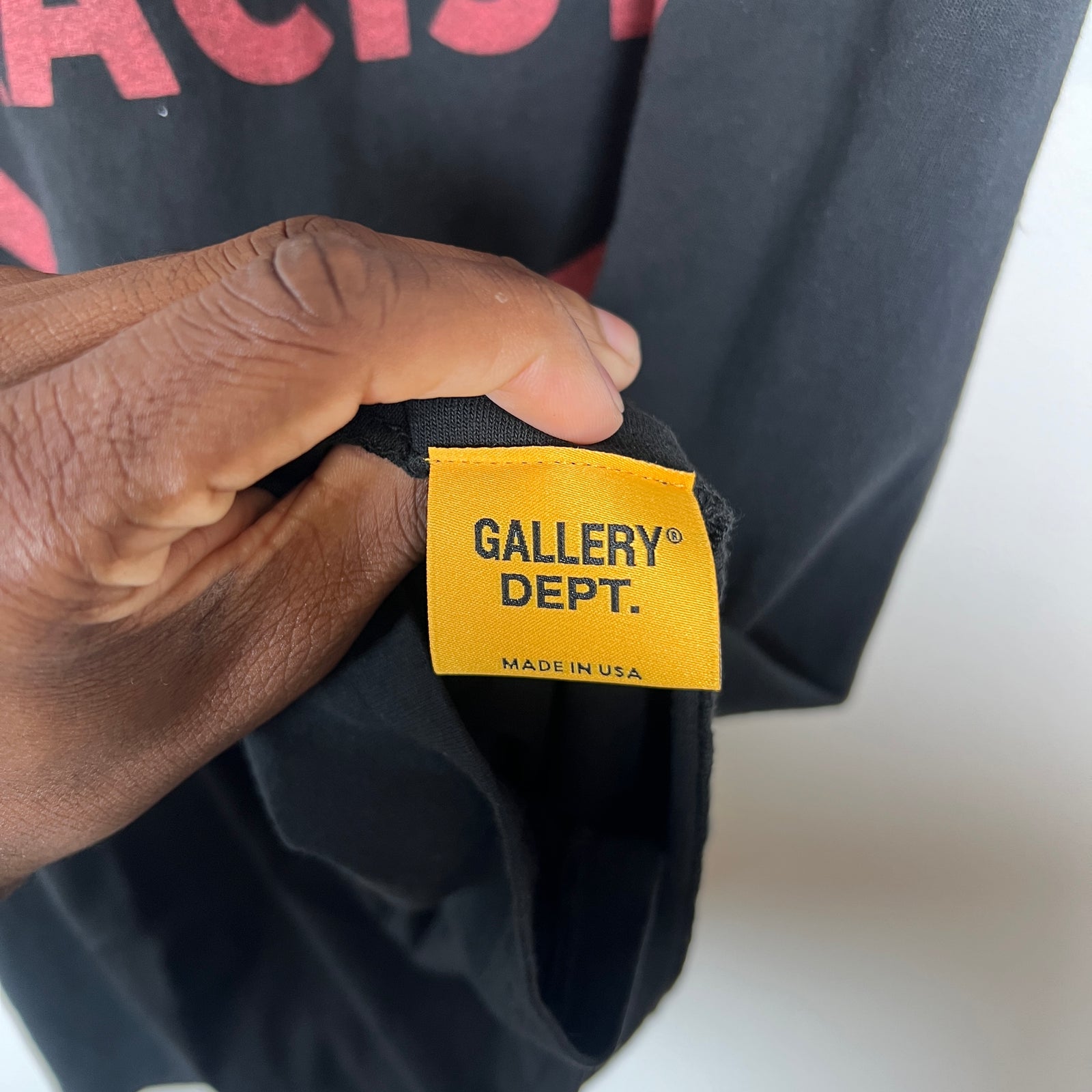 Gallery Dept Black ‘Stop Being Racist’ T-Shirt Size L