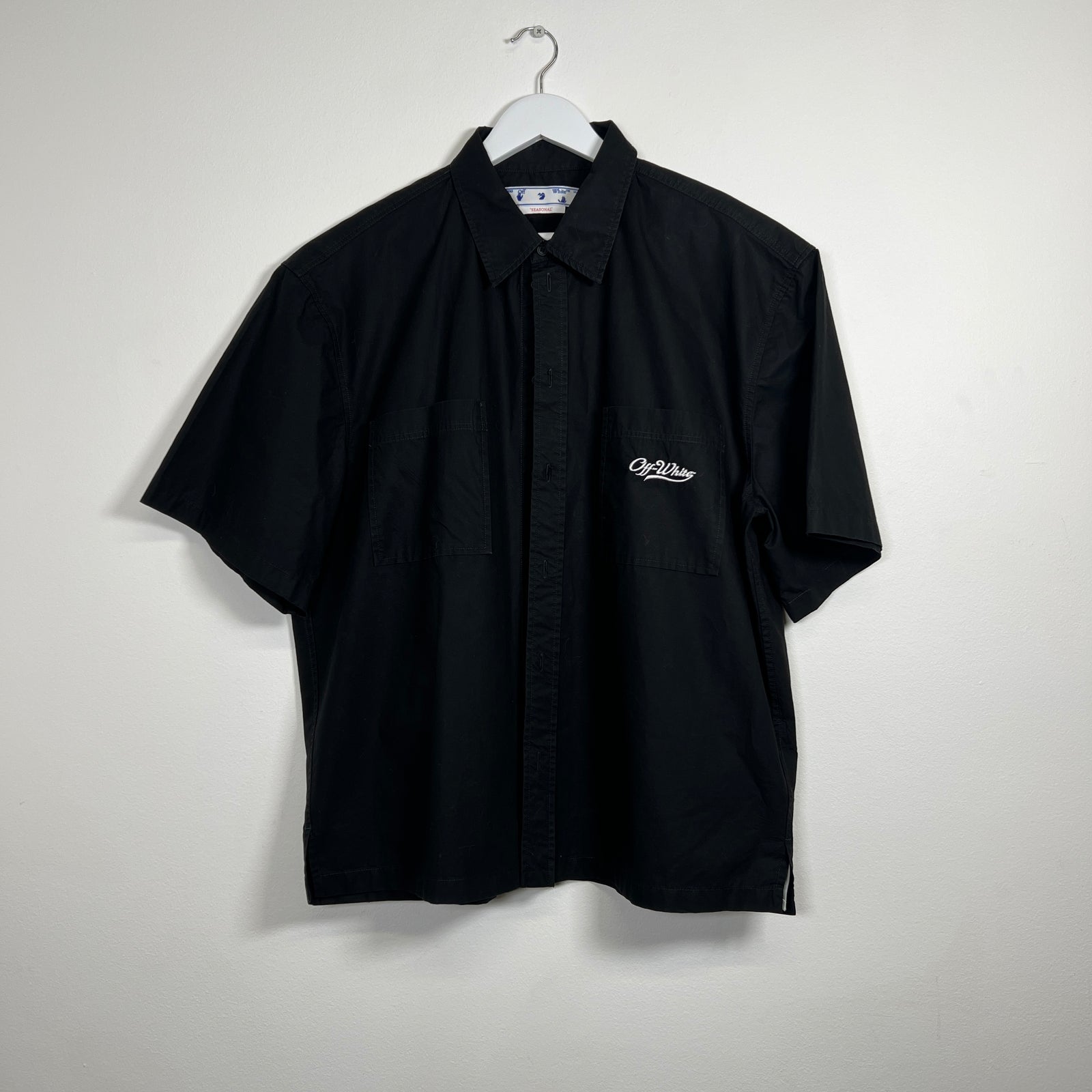 Off-White 'Script' Camp Shirt Size 2XL