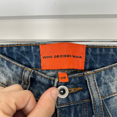 Who Decides War Distressed Mural Flare Jeans Size 28