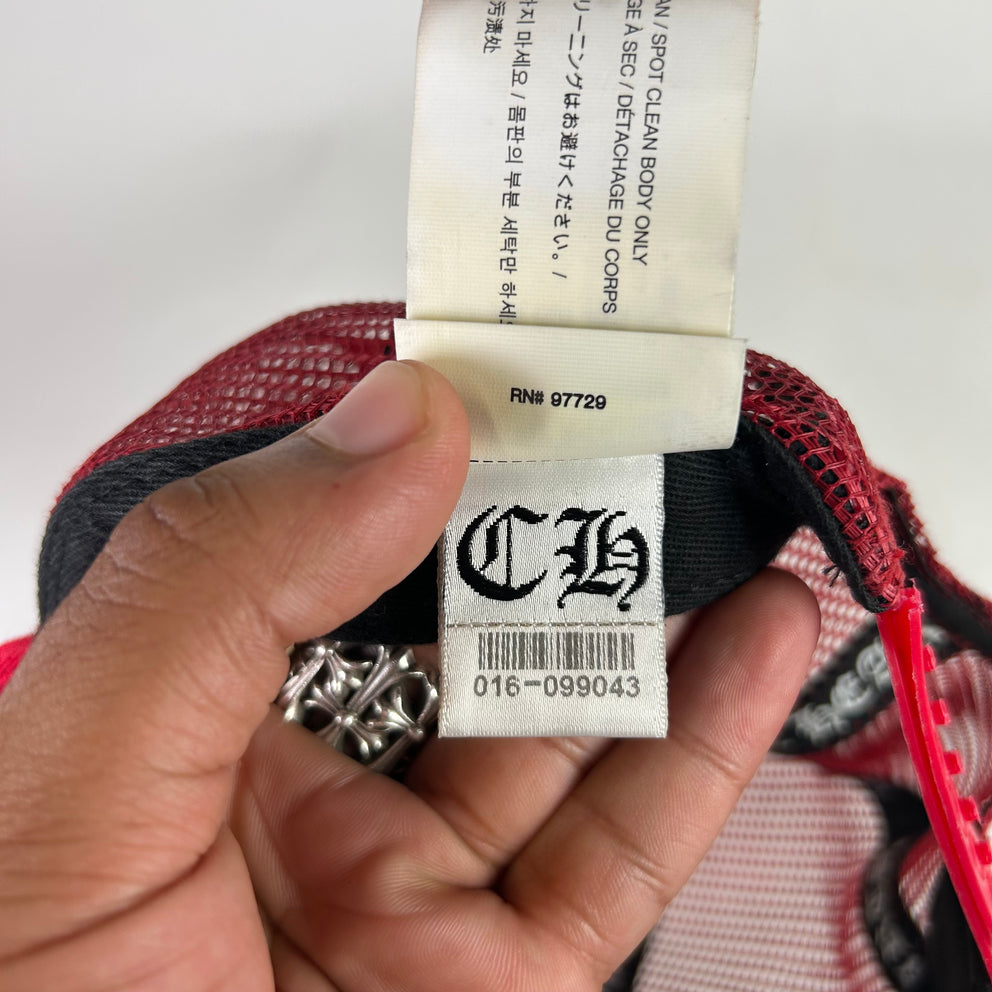 Chrome Hearts Smoked Red Fuck Hollywood Trucker Hat