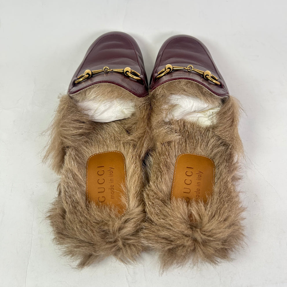 Gucci Princetown Horsebit Fur Mules