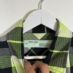 Off-White Green Skull Flame Flannel Shirt Size XS