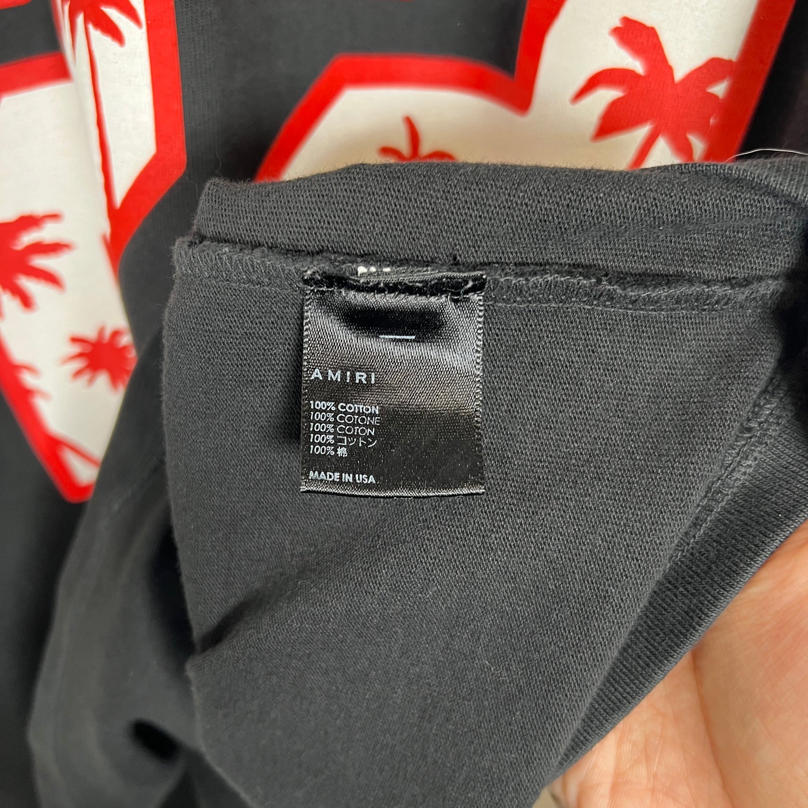 Amiri Black/Red Football Jersey Tee Size M