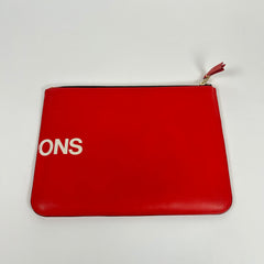 Comme Des Garcons Red Huge Logo Pouch