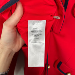 Gucci Red Silk Wool Blazer Jacket Size 44