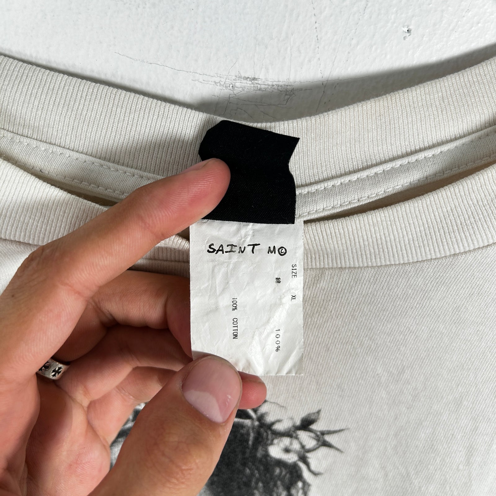 Saint Michael x Denim Tears White 'Jesus' Graphic T-Shirt Size XL