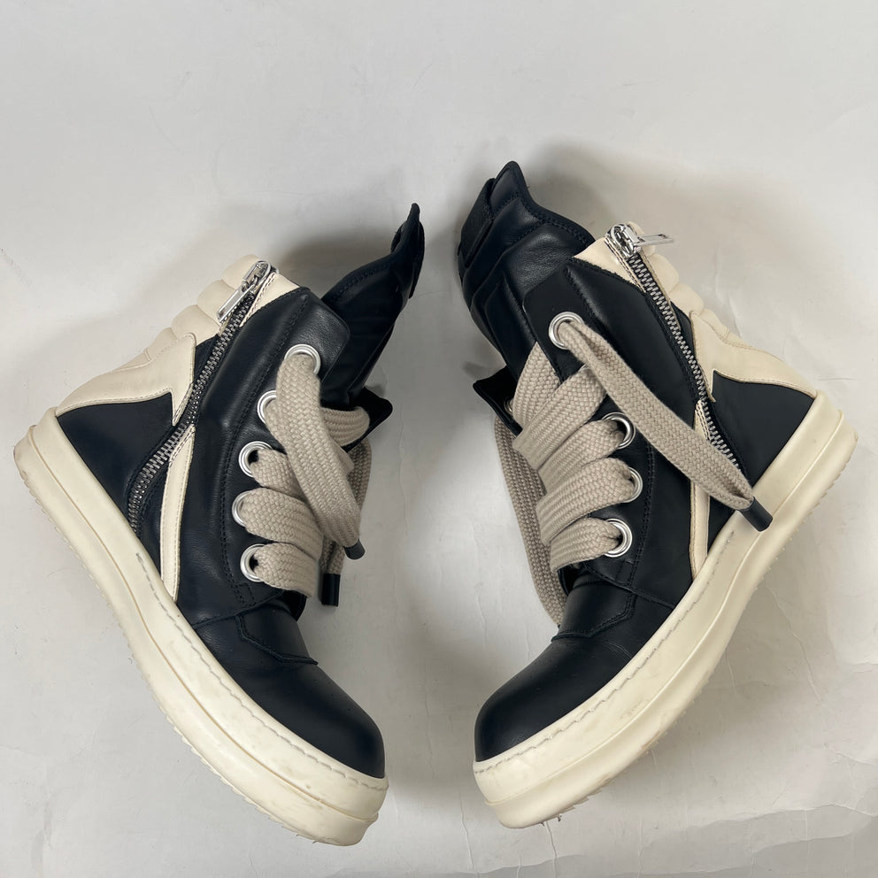 Rick Owens Black Jumbo Lace Geobasket Size 42