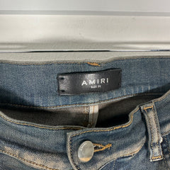 Amiri Blue Washed Plaid MX1 Jeans Size 31