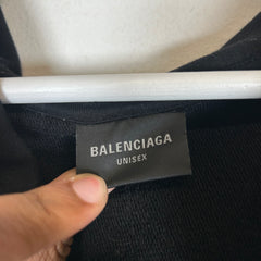 Balenciaga Black Sticker Zip-Up Hoodie Size M
