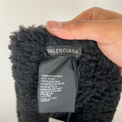 Balenciaga Black/Red Metal Logo Jumbo Fleece Scarf
