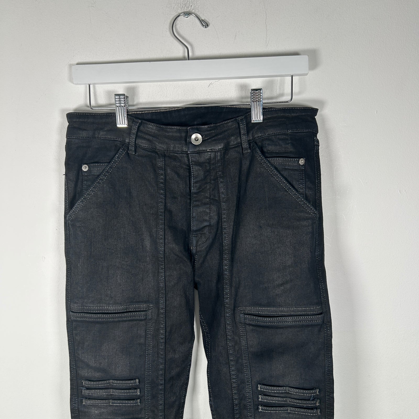 Rick Owens Black Nagakin Wax Tyrone Detroit Denim Size S