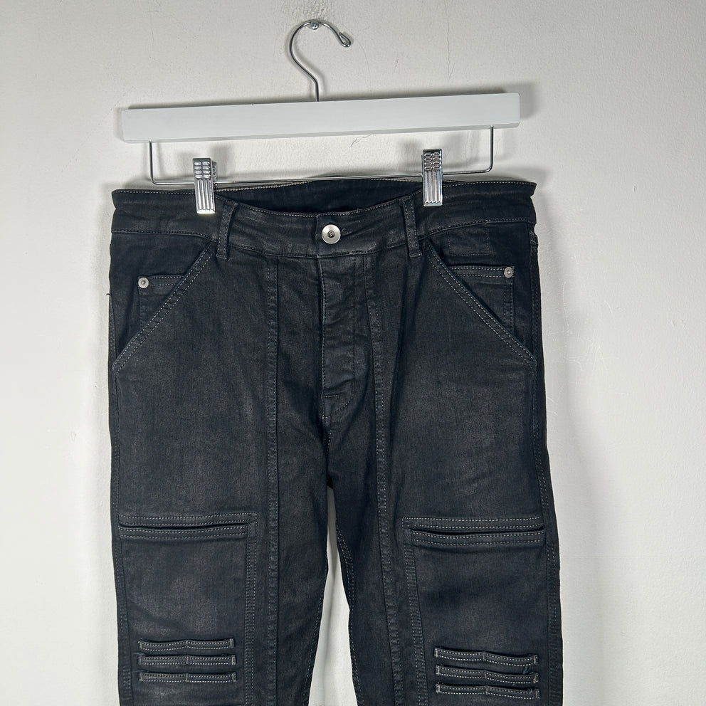 Rick Owens Black Nagakin Wax Tyrone Detroit Denim Size S