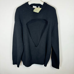 Burberry Black Wool V Cut Sweater Size L