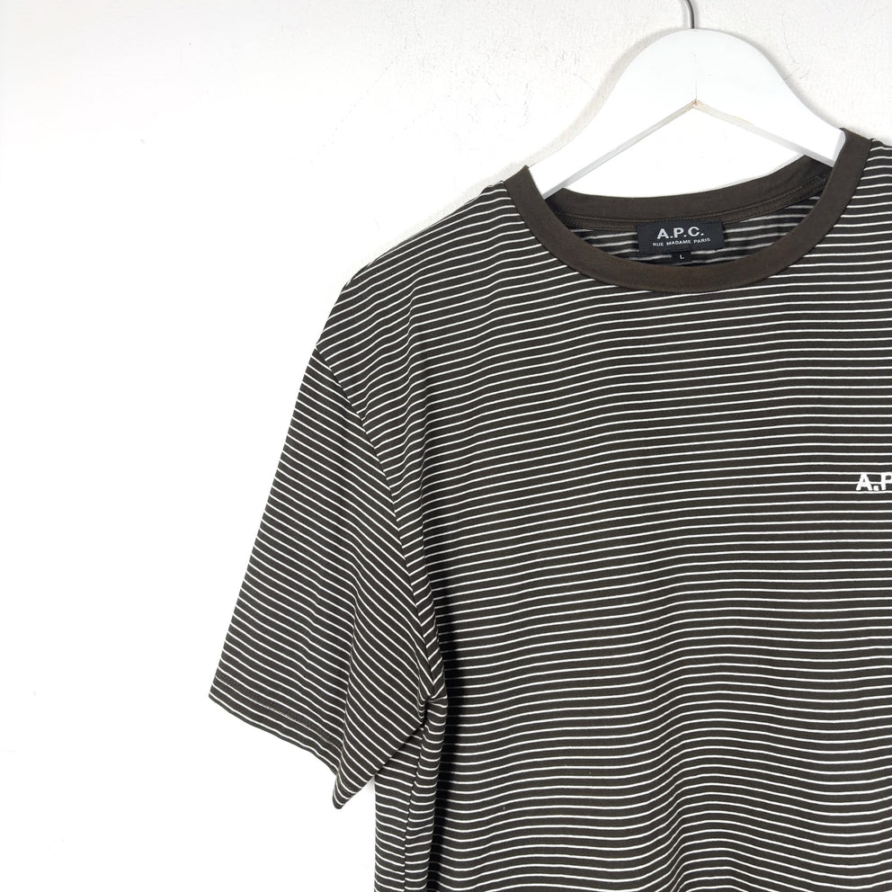 A.P.C Striped Logo T-Shirts