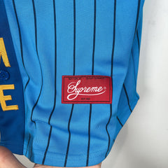 Supreme Blue Striped Button-Up Baseball Jersey