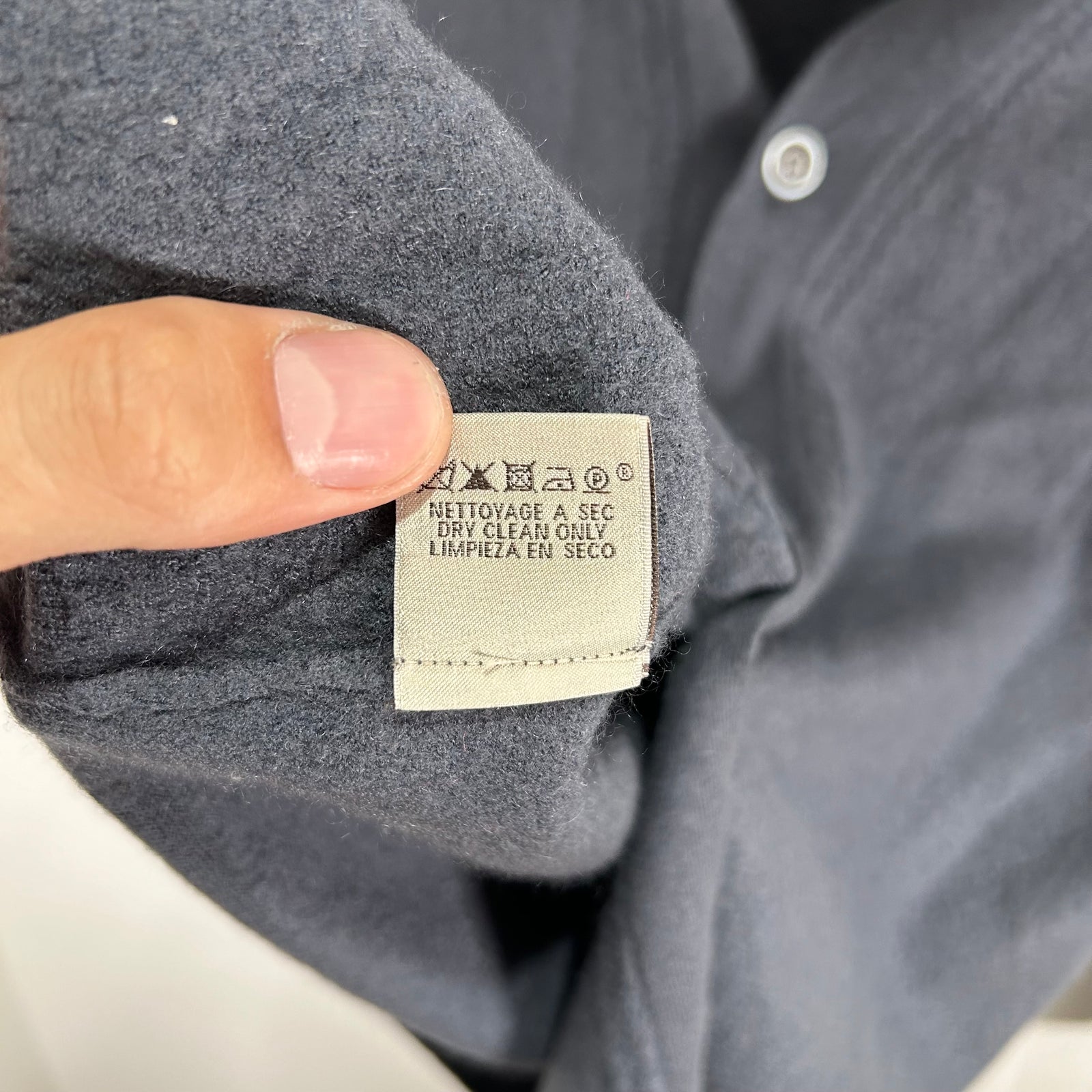 Hermes Grey Cashmere Button-Up Sweater Size S