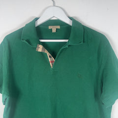 Burberry Green 1/4 Button Polo