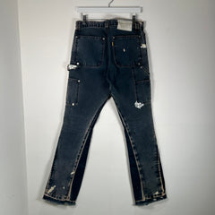 Gallery Dept Navy Double Knee Flare Pants Size 29