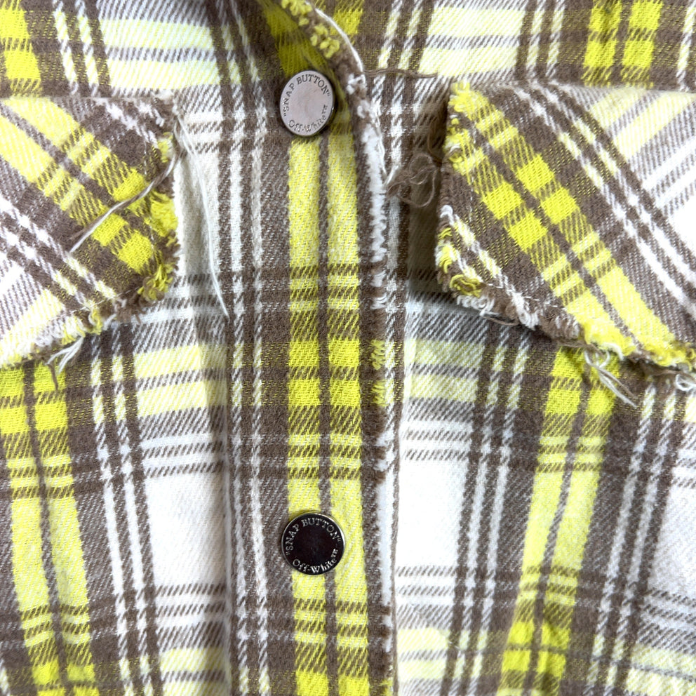 Off-White Plaid Flannel Shirt