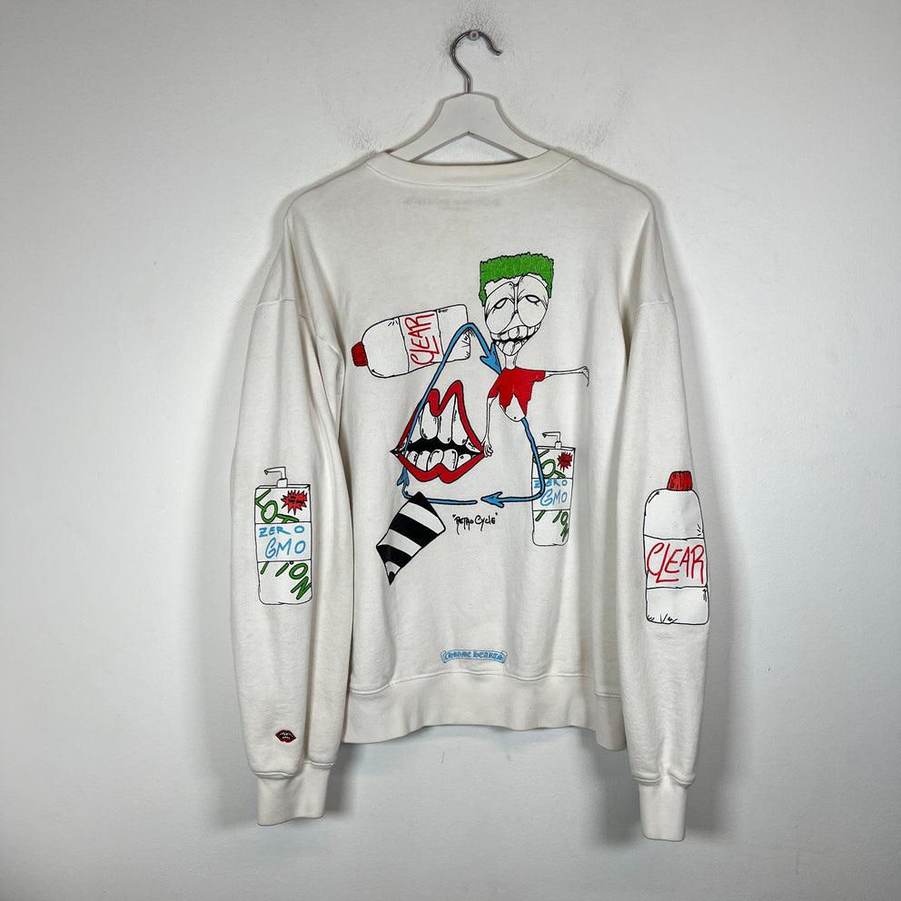 Chrome Hearts White Matty Boy Retro Cycle Crewneck Size L