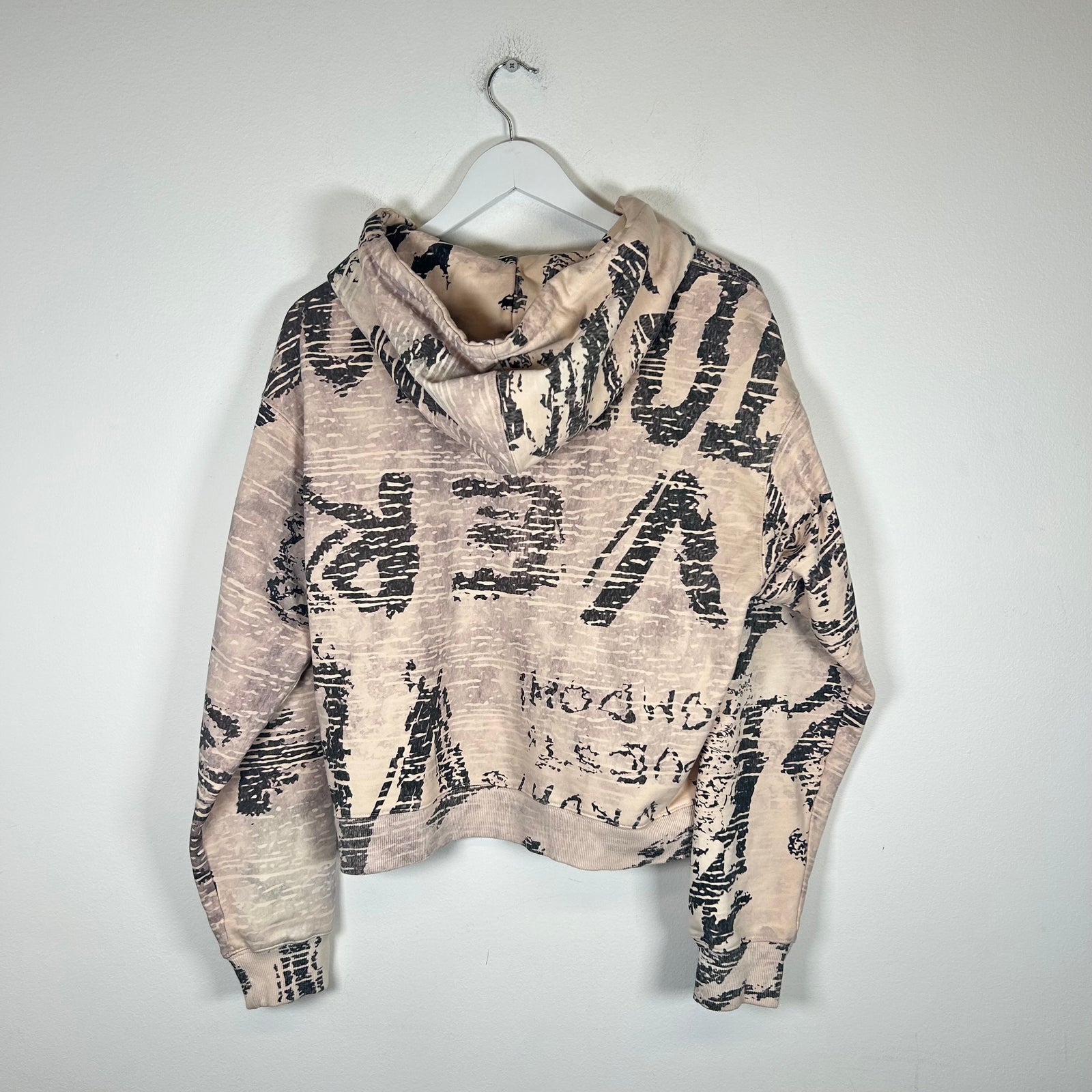 Vertabrae Ivory Graffiti Zip Up Hoodie Size S