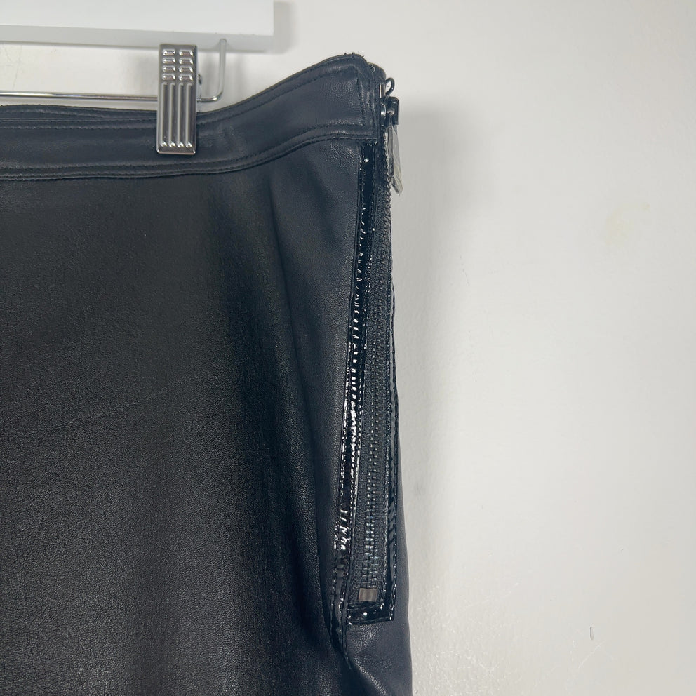 Burberry Leather Striped Leggings