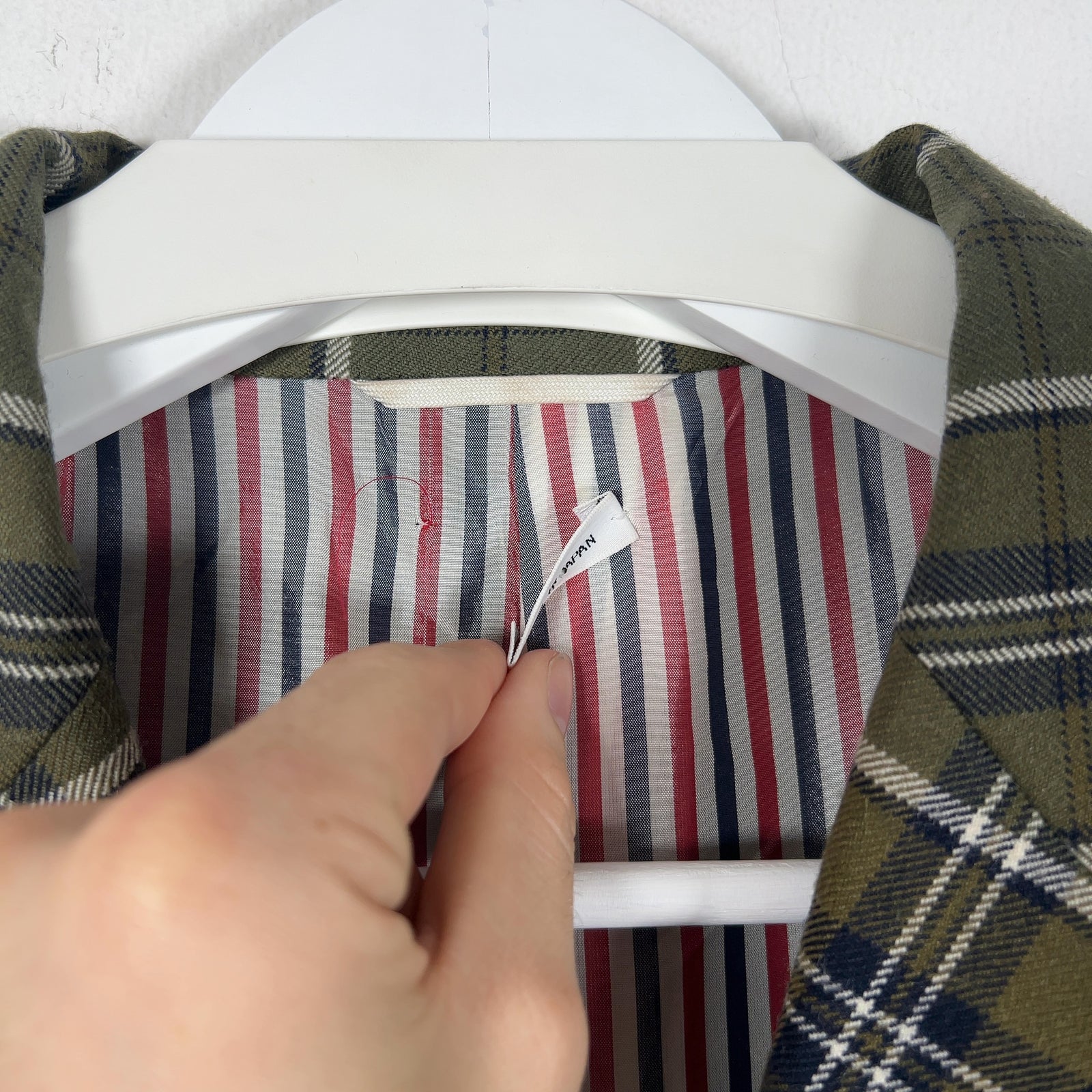 Thom Browne Multi-Pocket Plaid Peacoat