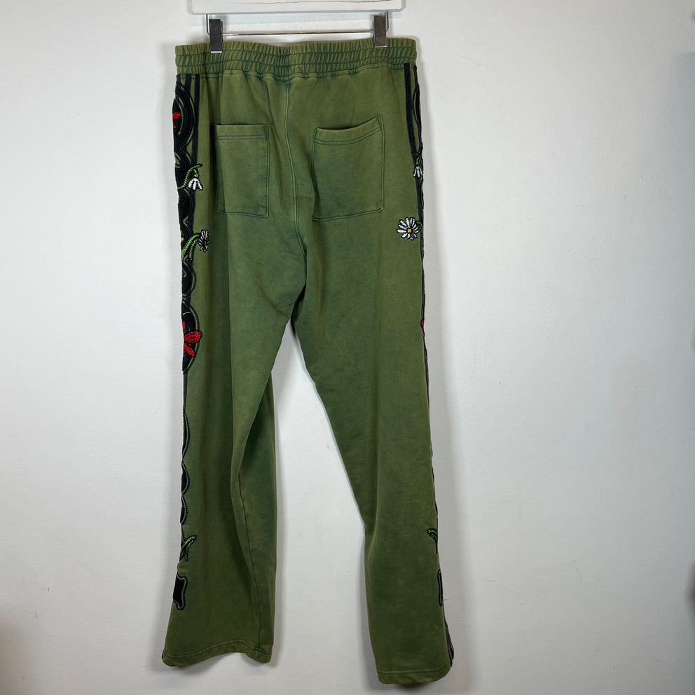 Vale Lives Green Floral Sweatpants Size L