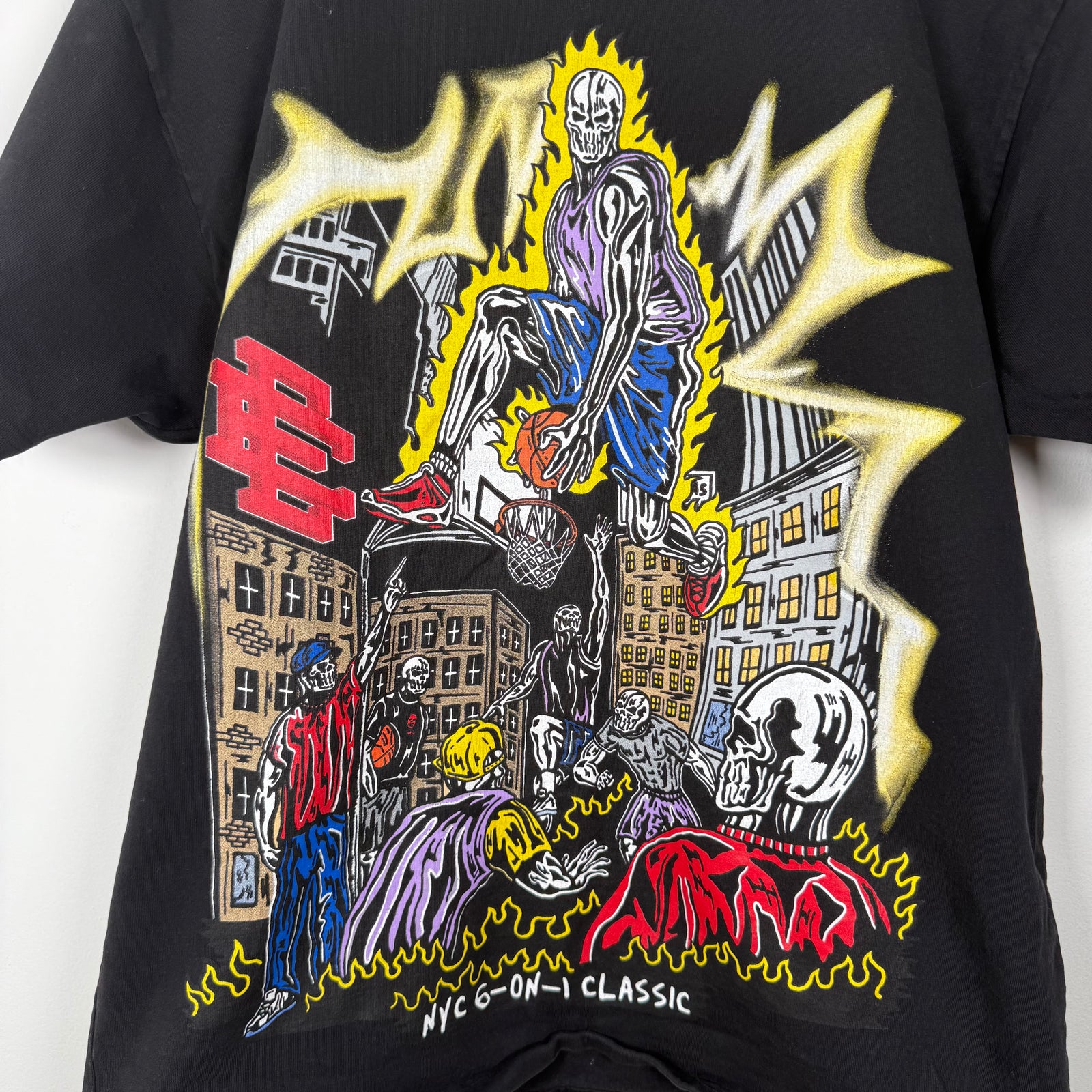 Eric Emanuel x Warren Lotas Black Print Tshirt Size L