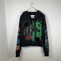 Vertabrae Montage Black Zip Up Hoodie