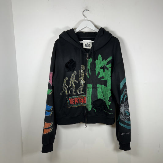 Vertabrae Montage Black Zip Up Hoodie