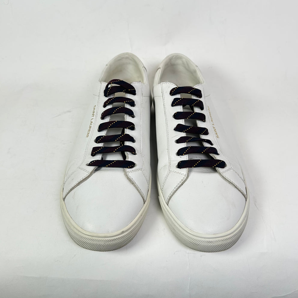 Saint Laurent White Andy Leather Low-Top Sneaker Size 42