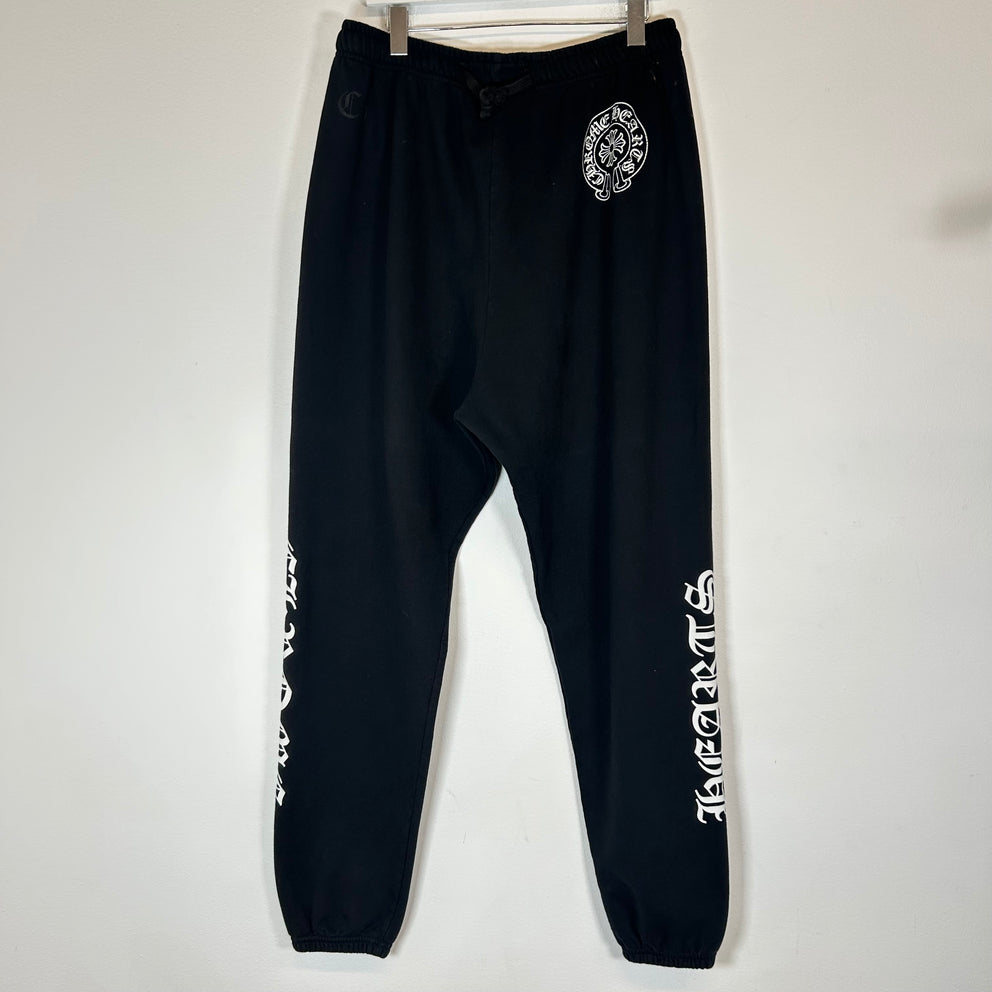 Chrome Hearts Black Horseshoe Logo Sweatpants Size XL