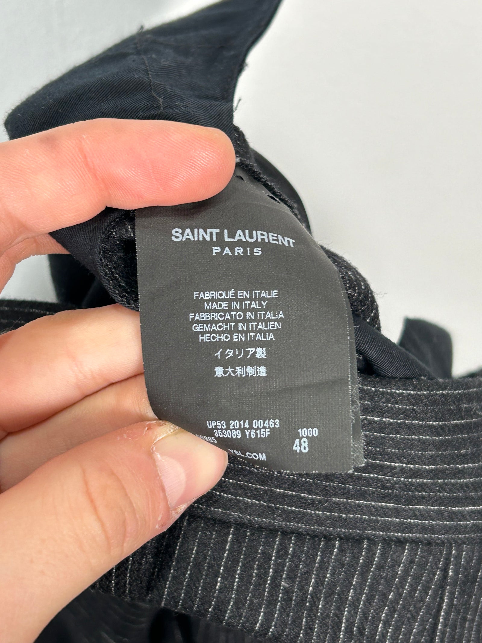 Saint Laurent Grey Pin-Stripe Dress Pant Size 48